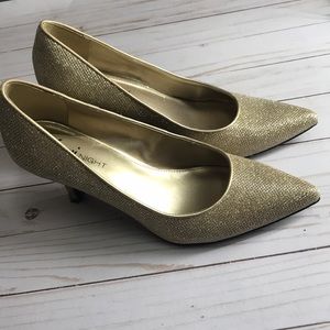 Fioni Night gold glitter heels